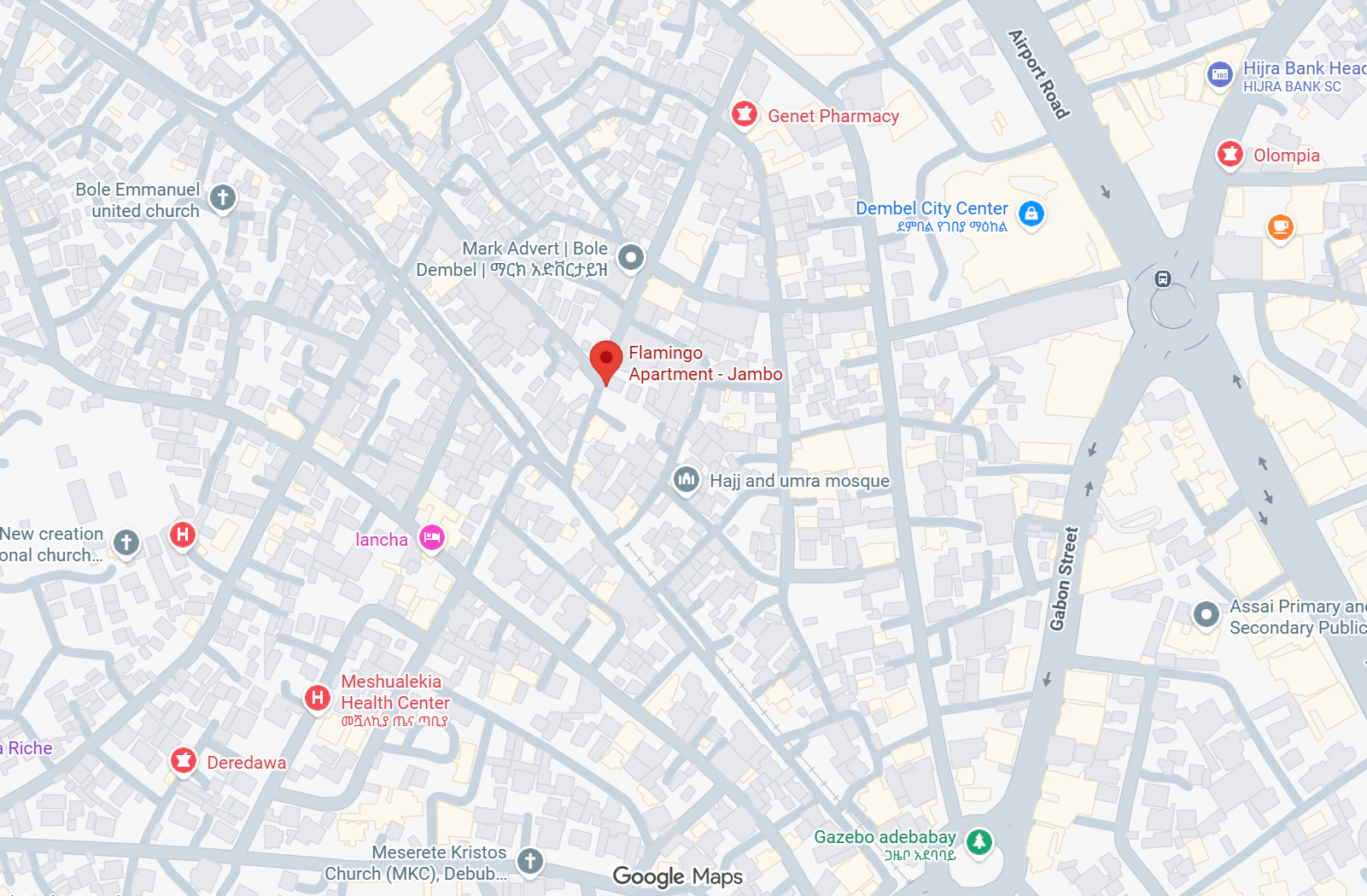 Map placeholder showing the Dice Designs office location in Addis Ababa